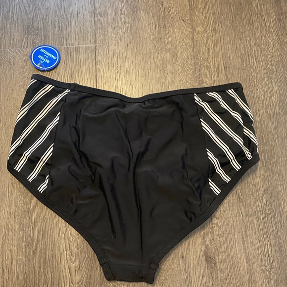 Lace up Black and White swim brief bottoms - Picture 2 of 5